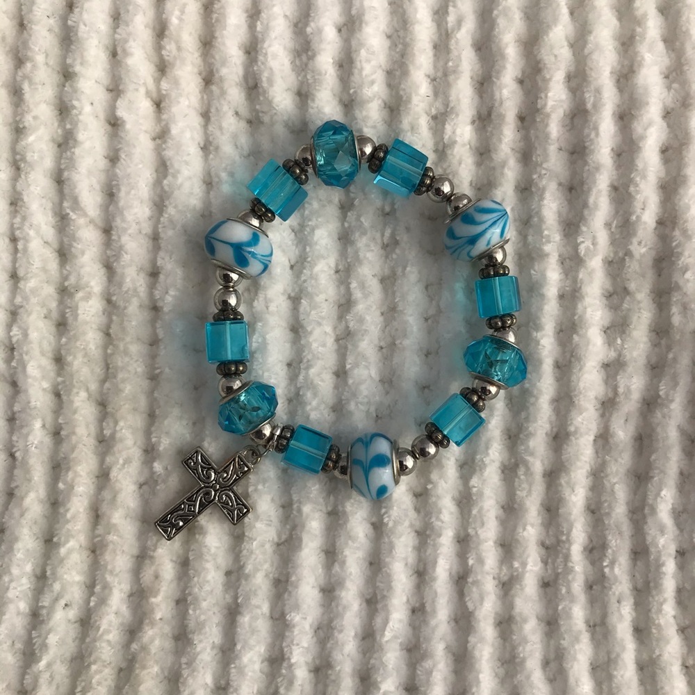 Cross Beaded Charm Bracelet - Picture 2 of 4